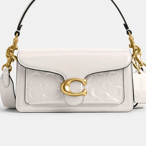 Coach Handbags - Coach White Patent Leather Tabby Shoulder Clutch only long strap